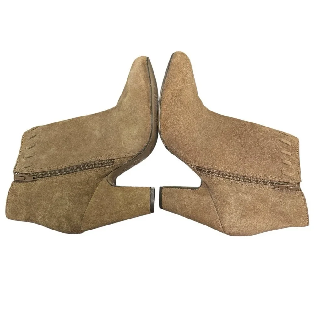 MIA‎ Selina Fringe Ankle Boots Tan Suede Leather Size 8 Boho Western Chic